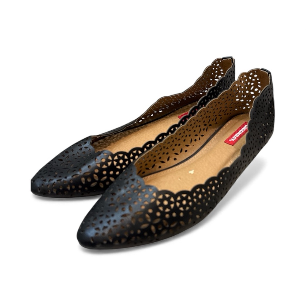 Y2K Union Bay Pointy Tow Ballet Flats BLK‎ Est Size 10 Slip On Comfort Shoes